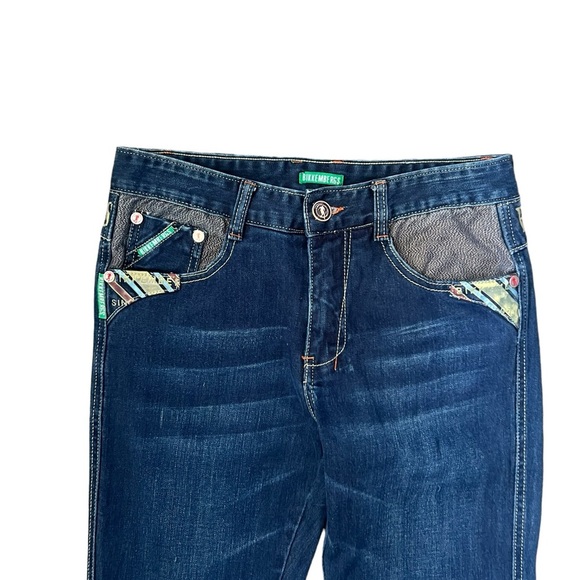 RARE Bikkembergs Slim Fit Jeans Dark Blue Size 29 - Picture 4 of 14